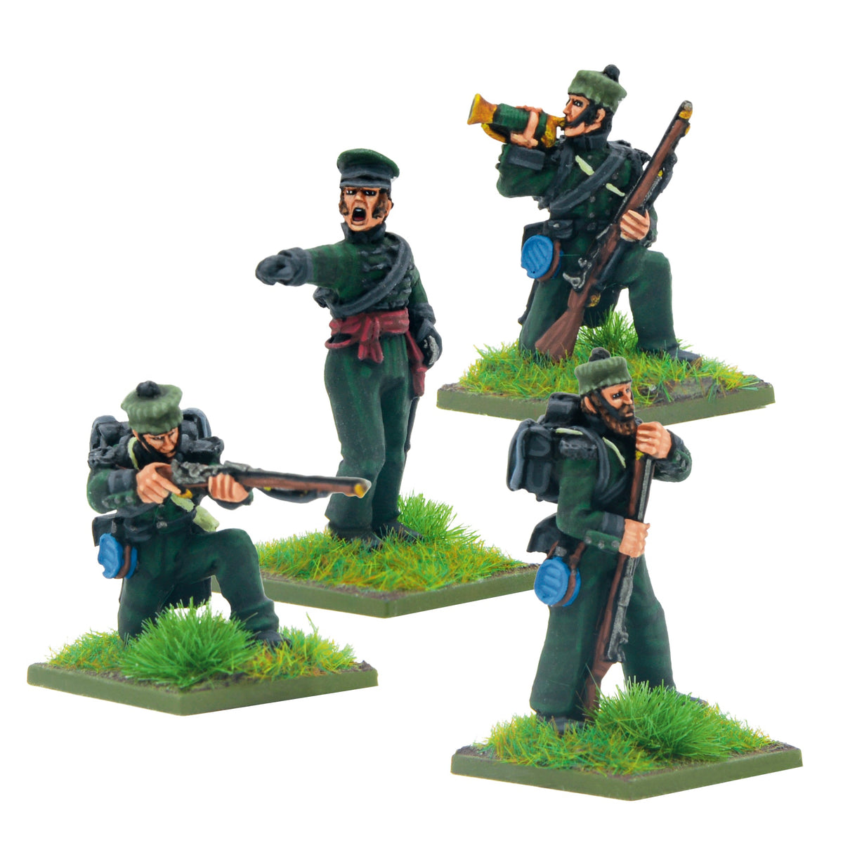 Crimean War British Rifle Brigade in forage caps command