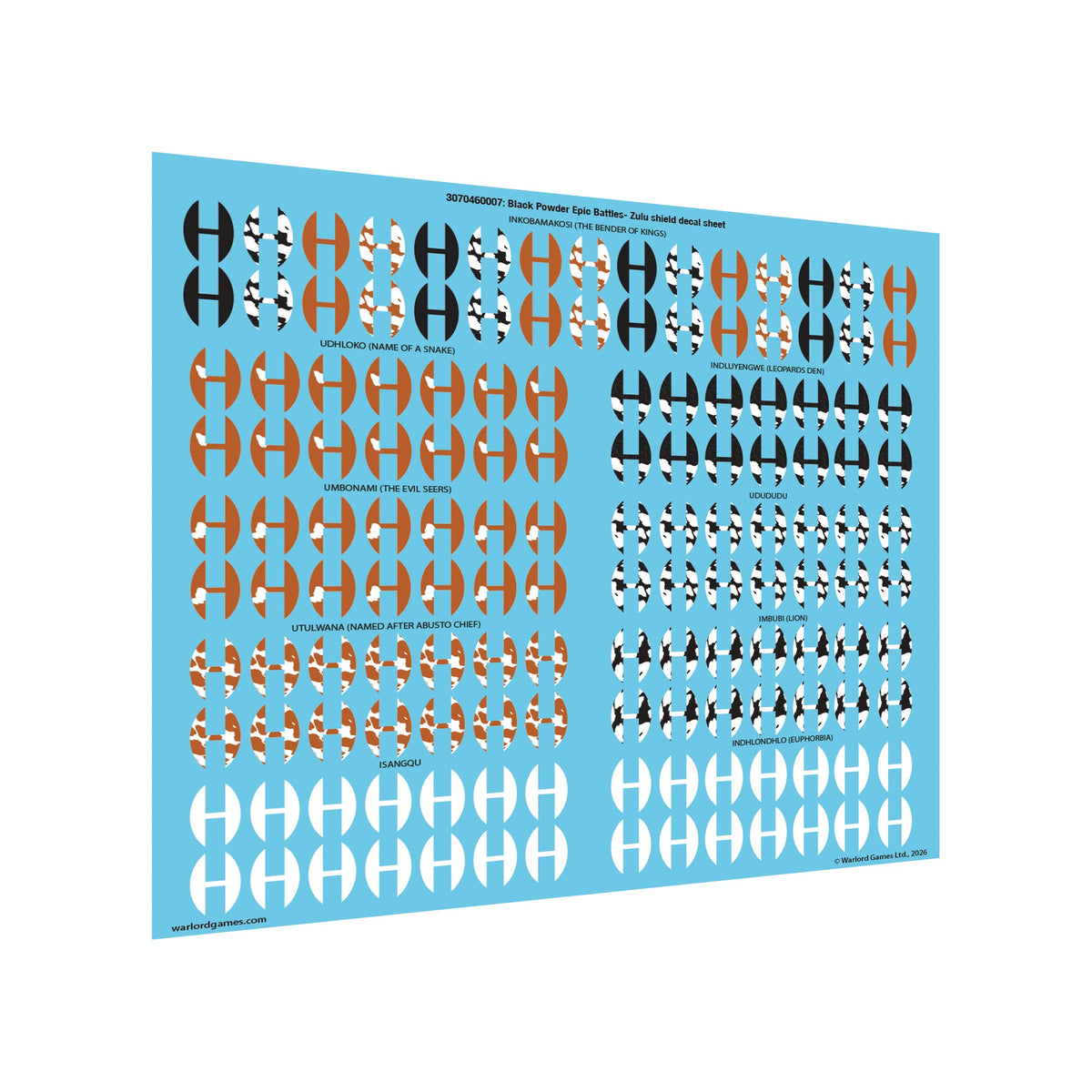 Black Powder Epic Battles: Zulu! - Zulu Impi decal sheet