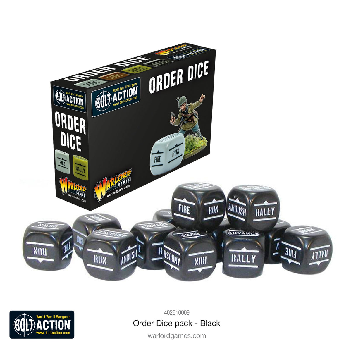 Bolt Action: Order Dice Pack - Black