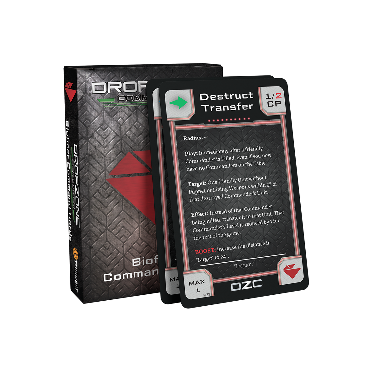 Dropzone Commander Bioficer Command Cards