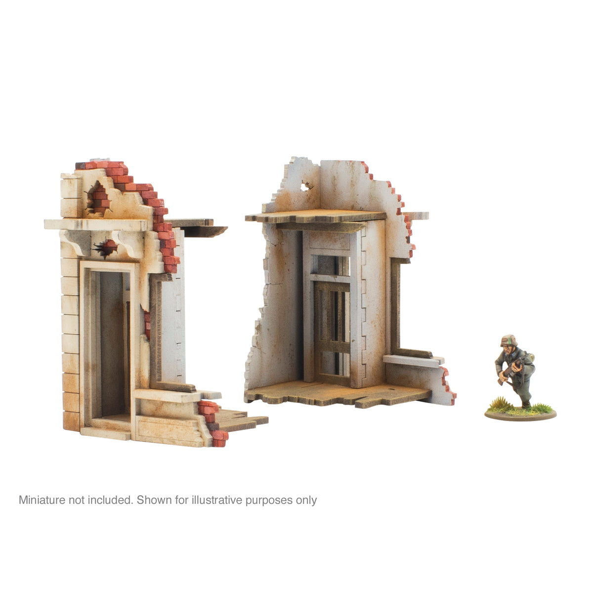 City in Ruins - Pair of Destroyed Building Ends