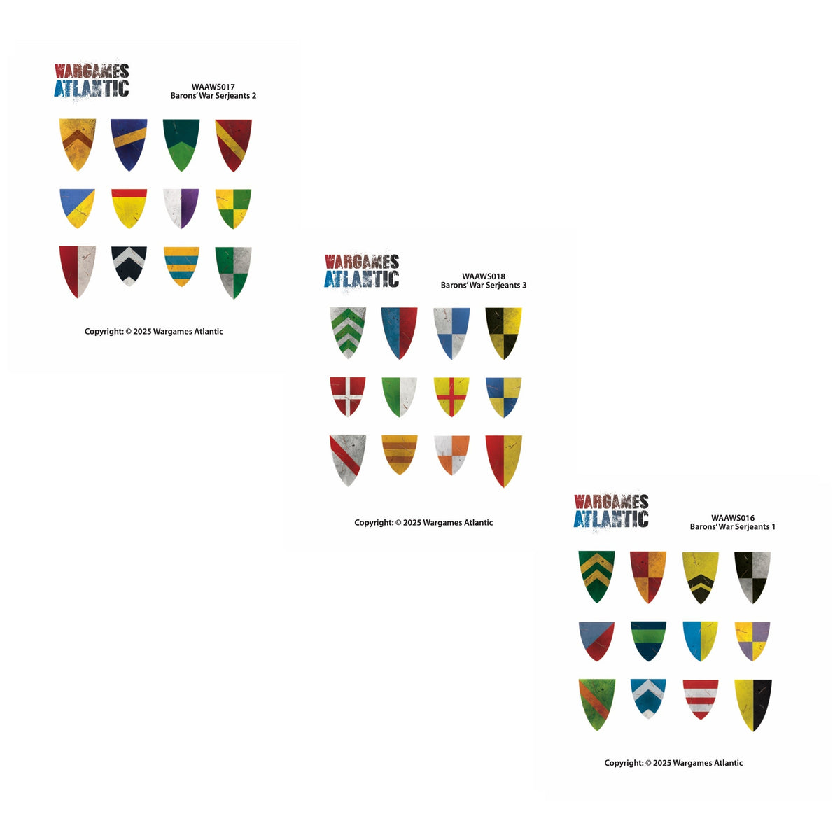 Barons' War Shield Decals (03): Serjeants 01 — official supplier image 2