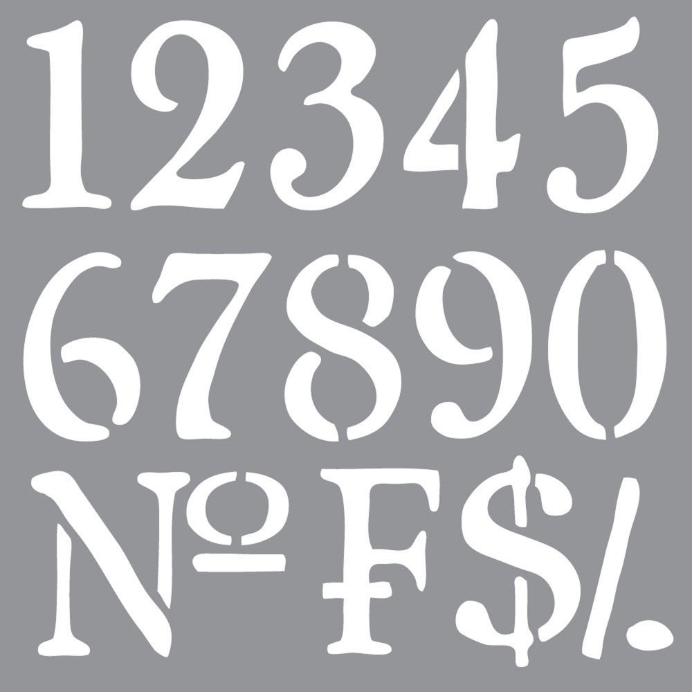 Olde World Numbers 12"X12" Americana® Decor™ Stencil