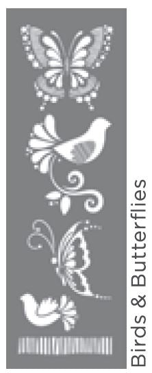 Birds & Butterflies 6"X18" Americana® Decor™ Stencil
