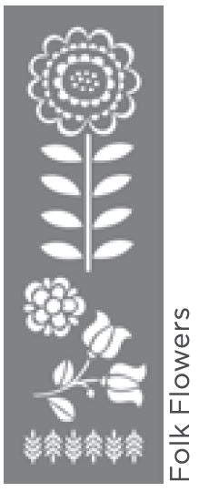 Folk Flowers 6"X18" Americana® Decor™ Stencil