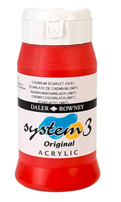DALER-ROWNEY System3 Acrylic 500 ml Cadmium Scarlet Hue