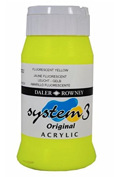 DALER-ROWNEY System3 Acrylic 500 ml Fluorescent Yellow