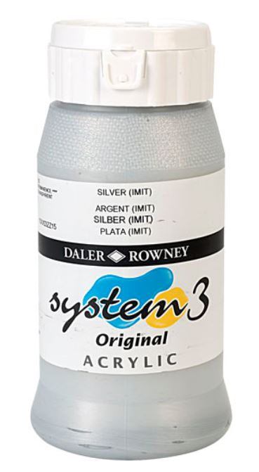 DALER-ROWNEY System3 Acrylic 500 ml Silver Imit