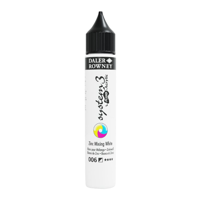 DALER-ROWNEY System3 Acrylic Fluid 29.5 ml Zinc Mix White