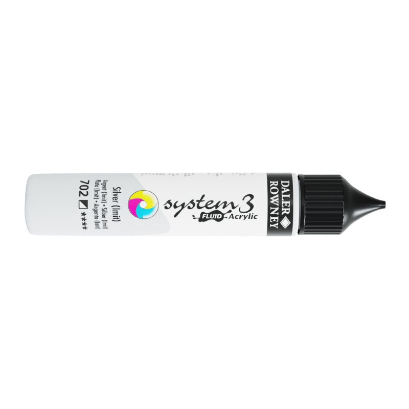 DALER-ROWNEY System3 Acrylic Fluid 29.5 ml Silver Imit