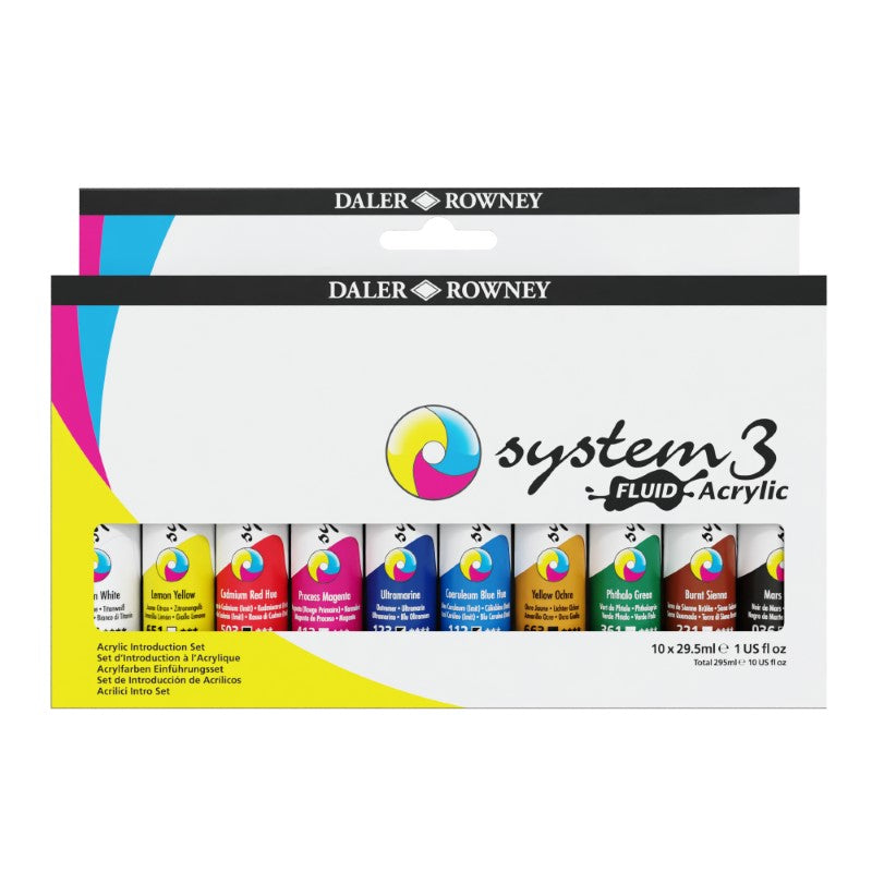 DALER-ROWNEY System3 Acrylic Fluid Introduction Set 10X29.5 ml
