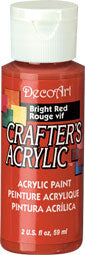 Deco Art Bright Red 59 ml Crafters Acrylic Dca22