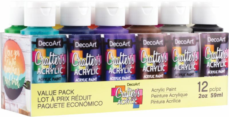 Deco Art Crafter'S Acrylic 12 Primary Value Pack Dask353-B