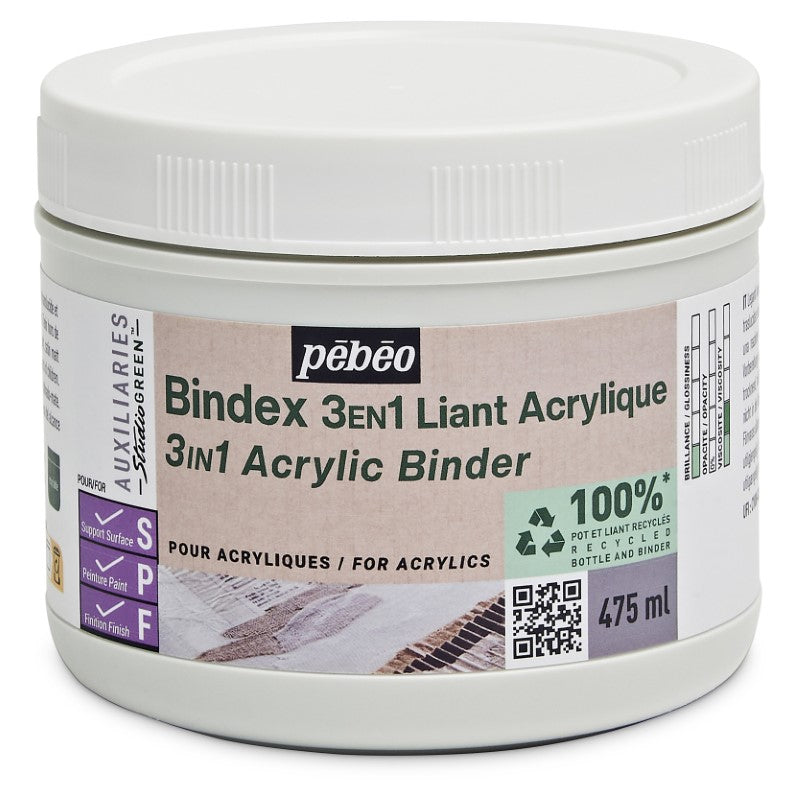 Pébéo Bindex 3In1 Acrylic Binder Studio Green 475 ml