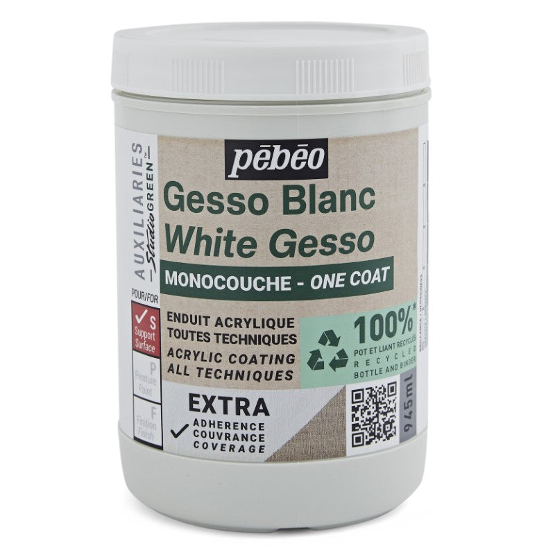 Pébéo One Coat White Gesso Studio Green 945 ml 818616