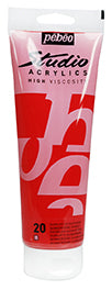 100 ml Studio Acrylic Quinac Ridone Scarlet 20 Pébéo 837020