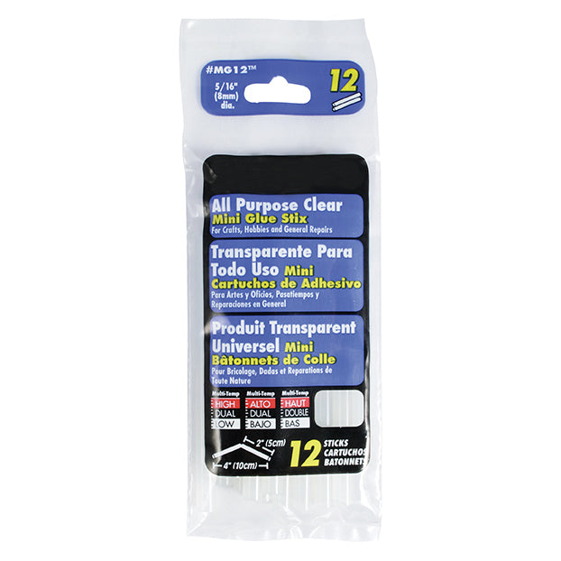 Arrow All-Purpose Clear Mini Glue Sticks 12'S Mg12