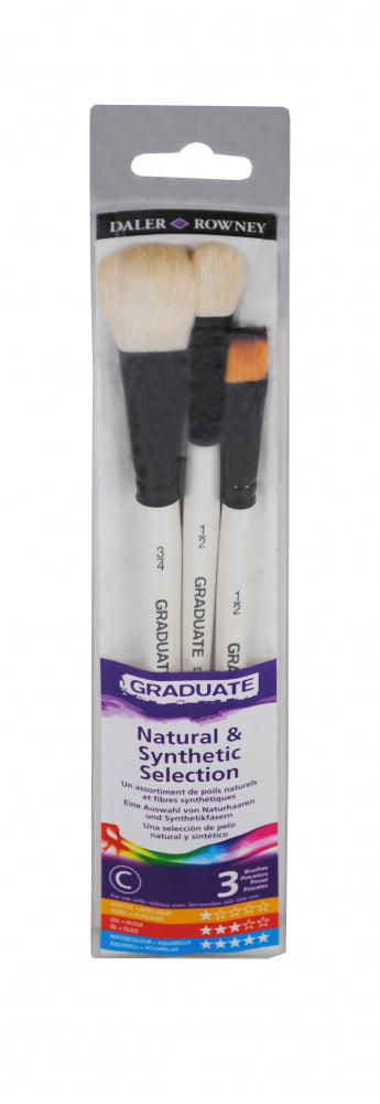 DALER-ROWNEY Graduate 3 Brush Natural & Synthetic Wc Set
