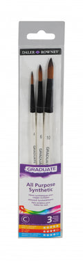 DALER-ROWNEY Graduate 3 Brush Synthetic Round Set