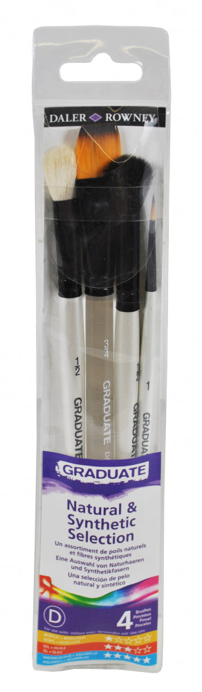 DALER-ROWNEY Graduate 4 Brush Natural & Synthetic Wc Set