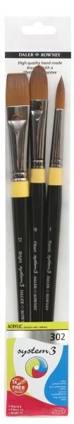 DALER-ROWNEY System3 Brush Wallet 302 - 3 Brush Lh
