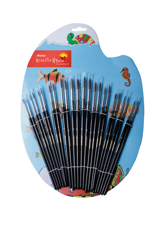 Pony Hair Brush Card Of 24 Brushes