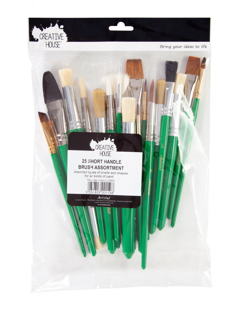 Assorted Brush Bag - 25 Short Handle