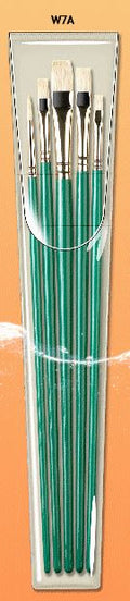 Pro Arte W7A Set Hog Brush Wallet Short Flat & Round