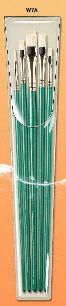 Pro Arte W7A Set Hog Brush Wallet Short Flat & Round
