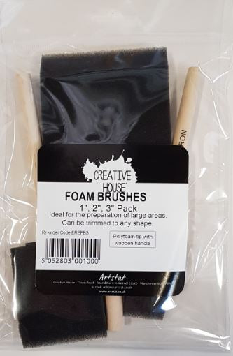 Creative House Foam Brush Set Of 3 - 1",2",3"