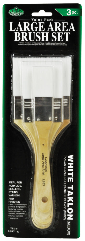 Royal & Langnickel 3Pc White Taklon Brush Set Rart-150