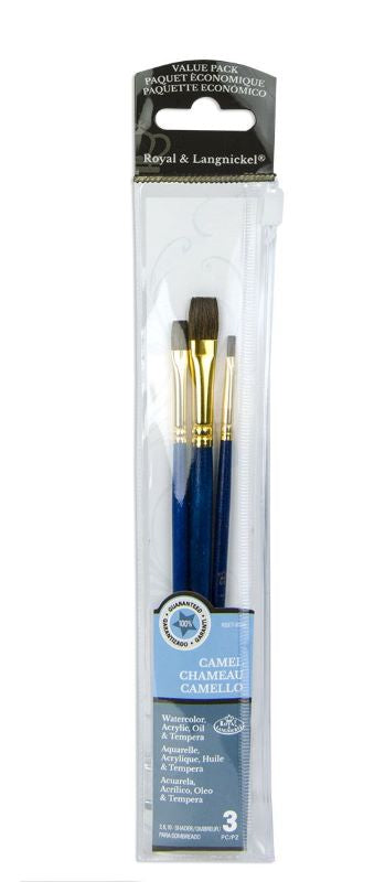 Royal & Langnickel 3 Pc Camel Hair Brush Set Shader (2,6,10) Rset-9105