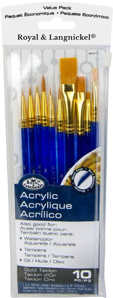 Royal Golden Taklon Brush Set Of 10 Svp1
