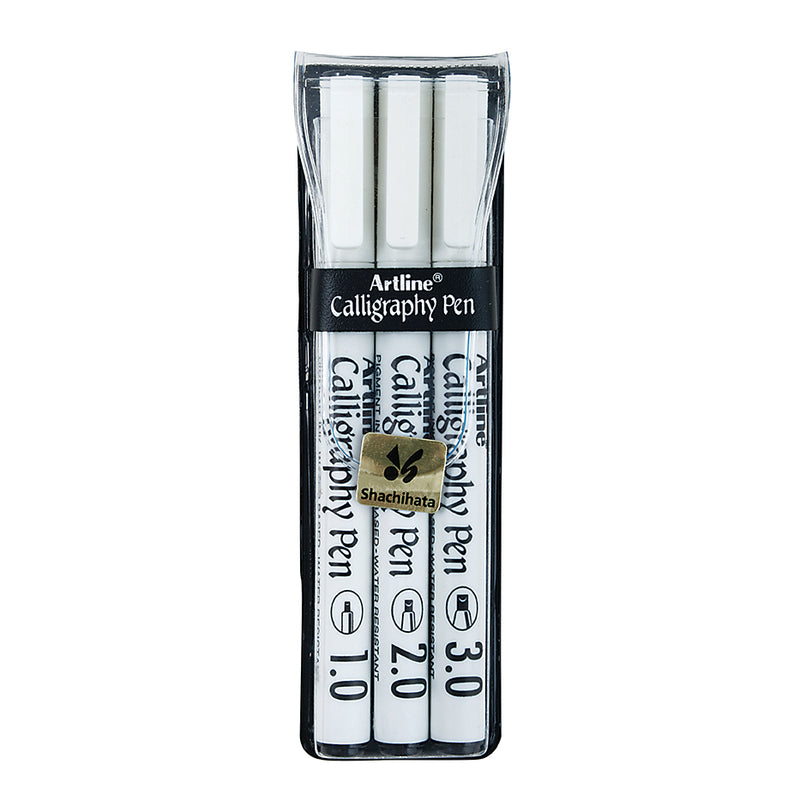 Artline Black Calligraphy Pen Wallet Of 3 Ek240W3
