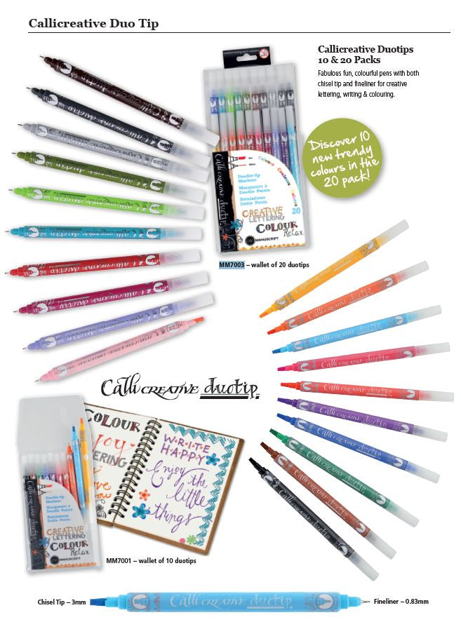Callicreative 20 Duotip Pen Assorted Wallet Manuscript