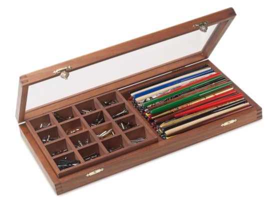 Manuscript Wooden Penholder & Nib Display Mdis185Nib1Ld
