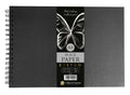 A4 Landscape Artist Hardback Black Paper Sketch Book C&D