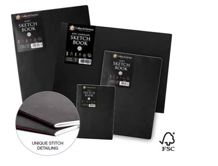 A5 Landscape Soft Sketch Book 20 Sh White Paper Black Cover