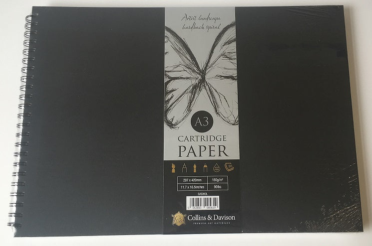 A3 Landscape Artist Hardback Spiral Sketch Book