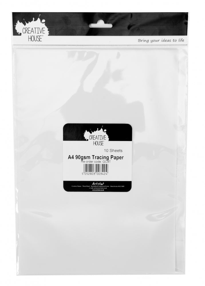 A4 90 gsm Tracing Paper Pack 10 Sheets Creative House