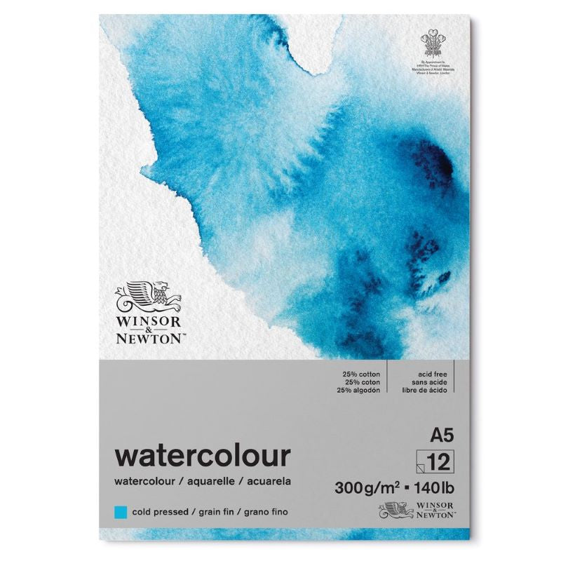 Winsor & Newton A5 Glued Classic 12Sh CP Watercolour Pad 300G 6667008