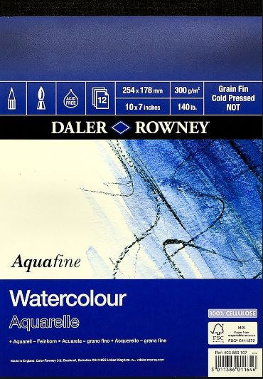 DALER-ROWNEY Aquafine Wc Texture Pad 10X7" 300G 12Sh