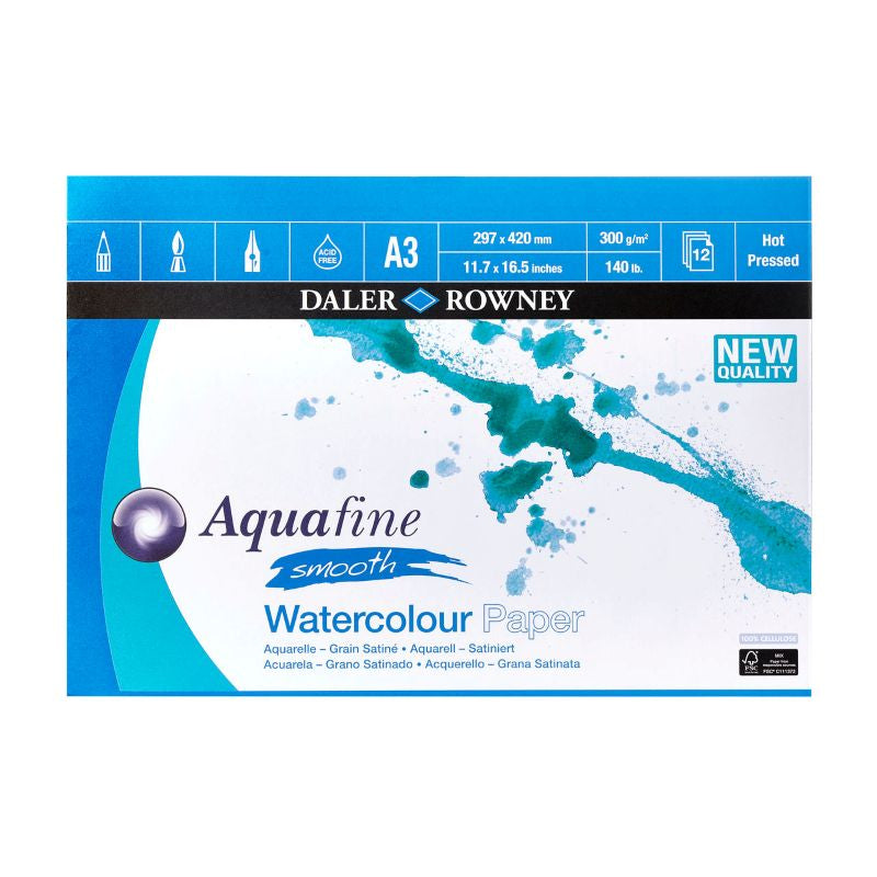 DALER-ROWNEY Aquafine Wc Smooth Pad A3 300G 12Sh