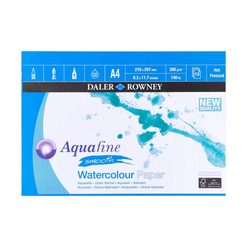DALER-ROWNEY Aquafine Wc Smooth Pad A4 300G 12Sh
