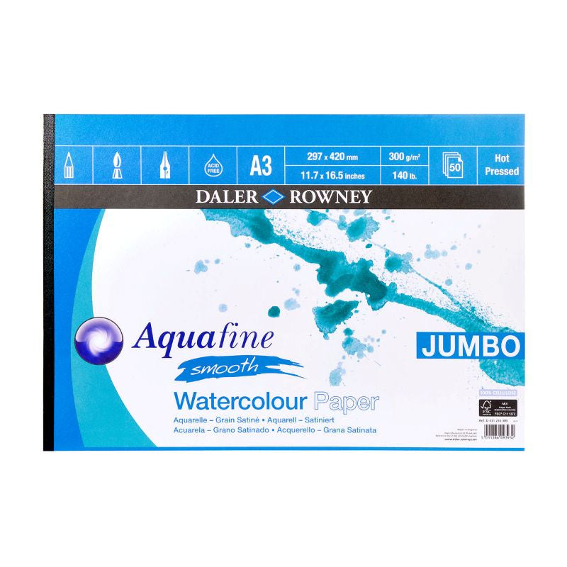 DALER-ROWNEY Aquafine Wc Smooth Jumbo Pad A3 300G 50Sh