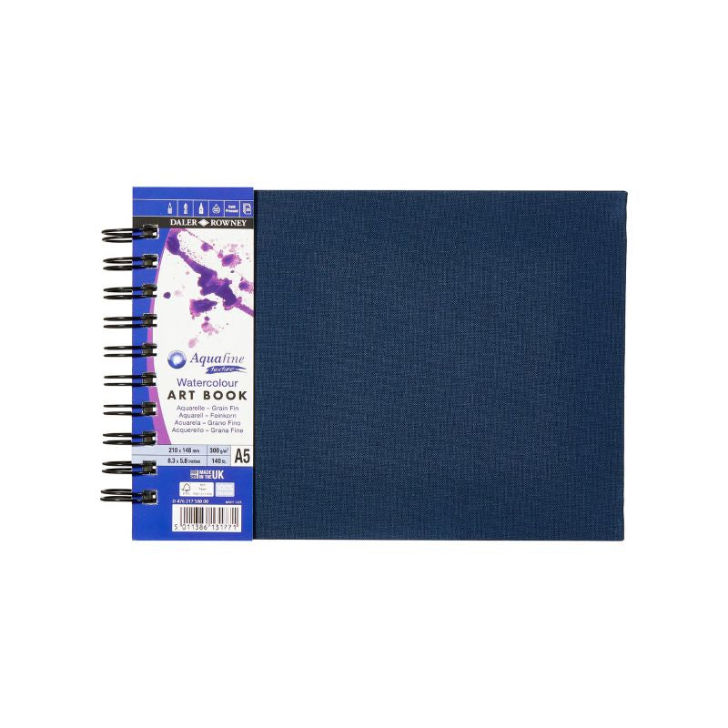 DALER-ROWNEY Aquafine Wc Linen Wb Artbook A5 Landscape Navy Blue 300G 20Sh