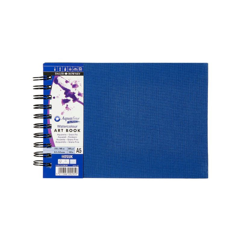 DALER-ROWNEY Aquafine Wc Linen Wb Artbook A5 Landscape Royal Blue 300G 20Sh
