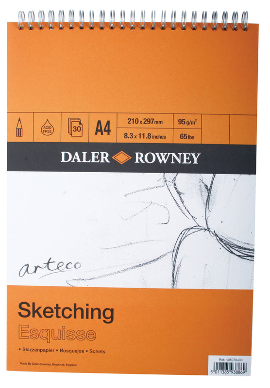 DALER-ROWNEY Arteco Sketching Spiral Pad A4 95G 30Sh