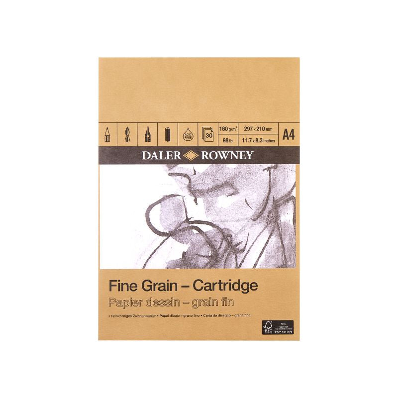 DALER-ROWNEY Fine Grain Cartridge Pad A4 160G 30Sh