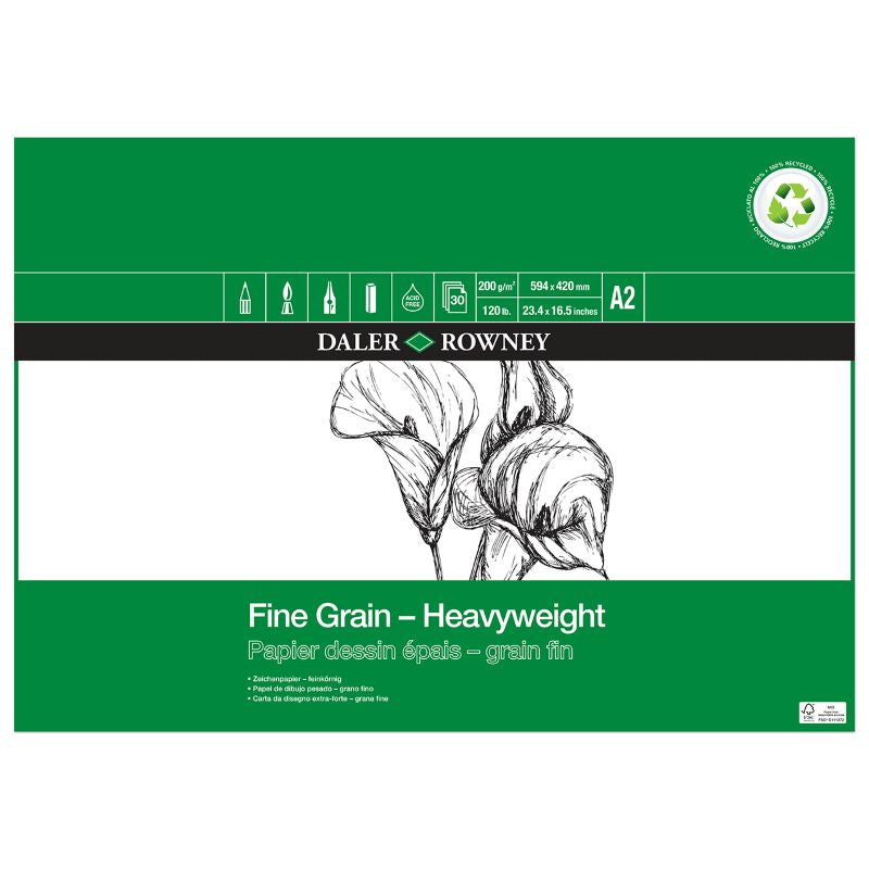 DALER-ROWNEY Fine Grain Eco Heavyweight Pad A2 200G 30Sh